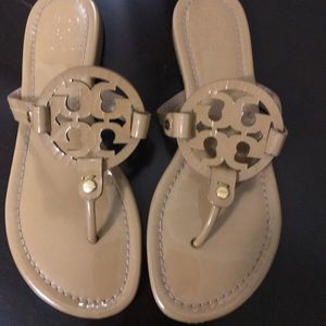 Tory Burch patent nude sandals size 7.5